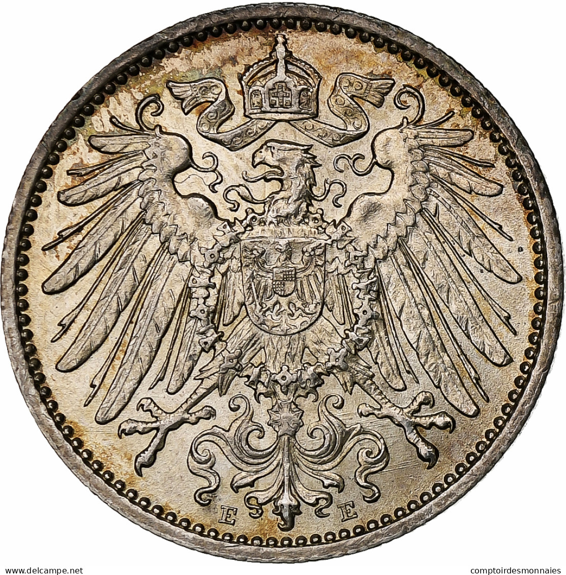 Empire Allemand, Wilhelm II, Mark, 1914, Muldenhütten, Argent, SUP+, KM:14 - 1 Mark