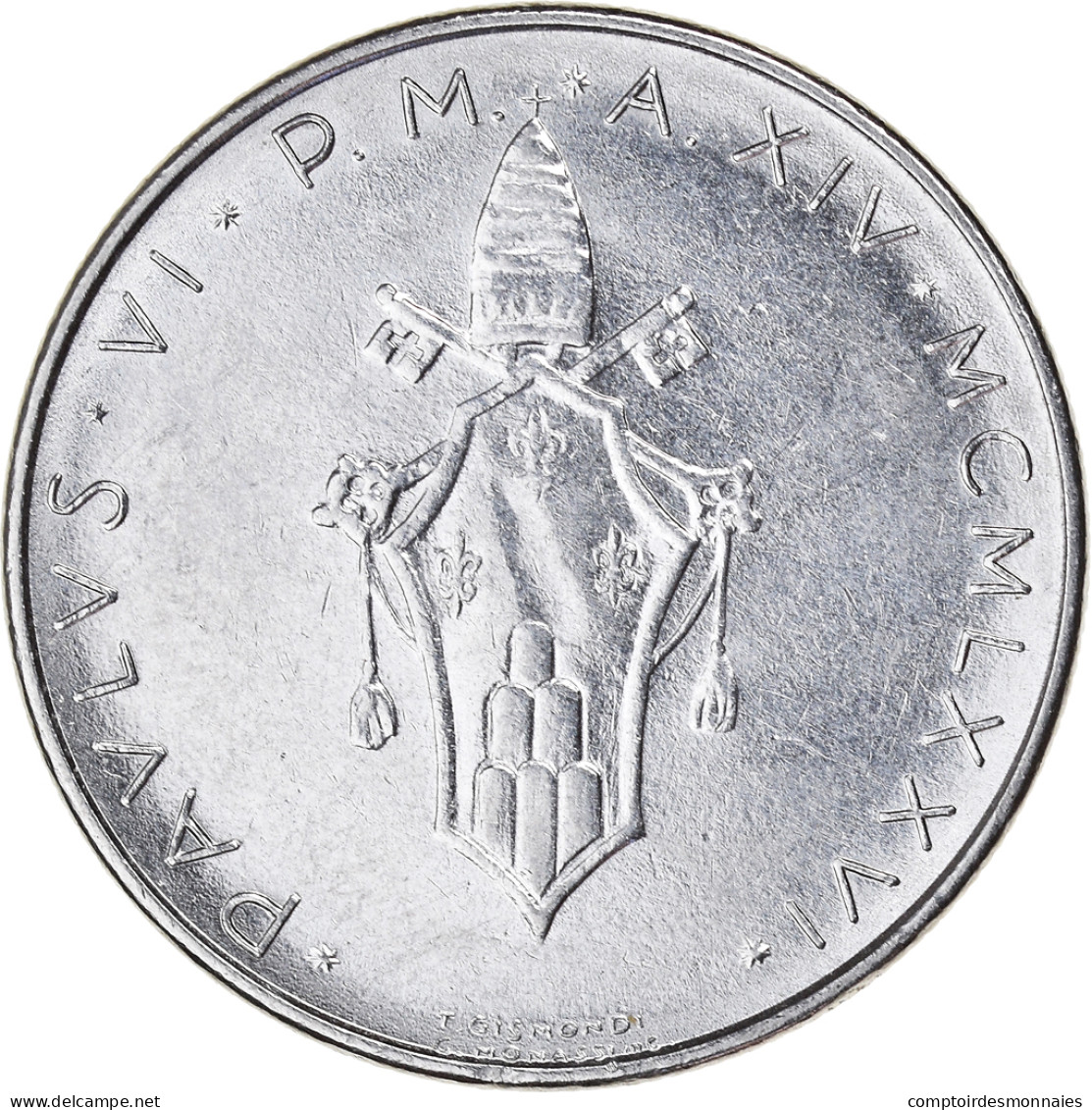 Monnaie, Cité Du Vatican, Paul VI, 100 Lire, 1976, TTB+, Acier Inoxydable - Vatican