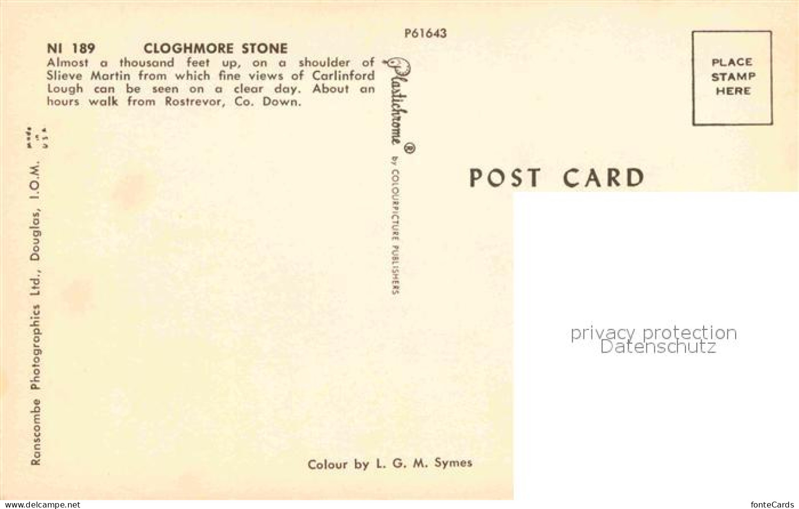 72897141 Rostrevor Cloghmore Stone  - Altri & Non Classificati