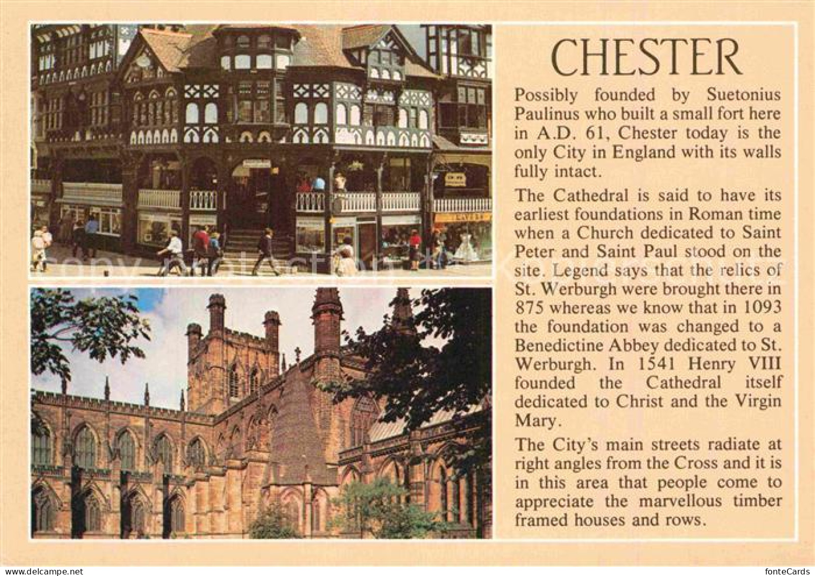 72892651 Chester Cheshire The Cross And The Rows Kathedrale  - Sonstige & Ohne Zuordnung