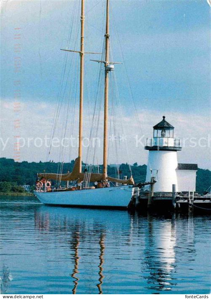 72886337 Mystic_Connecticut Schooner Brilliant Brant Point Lighthouse Segelyacht - Other & Unclassified