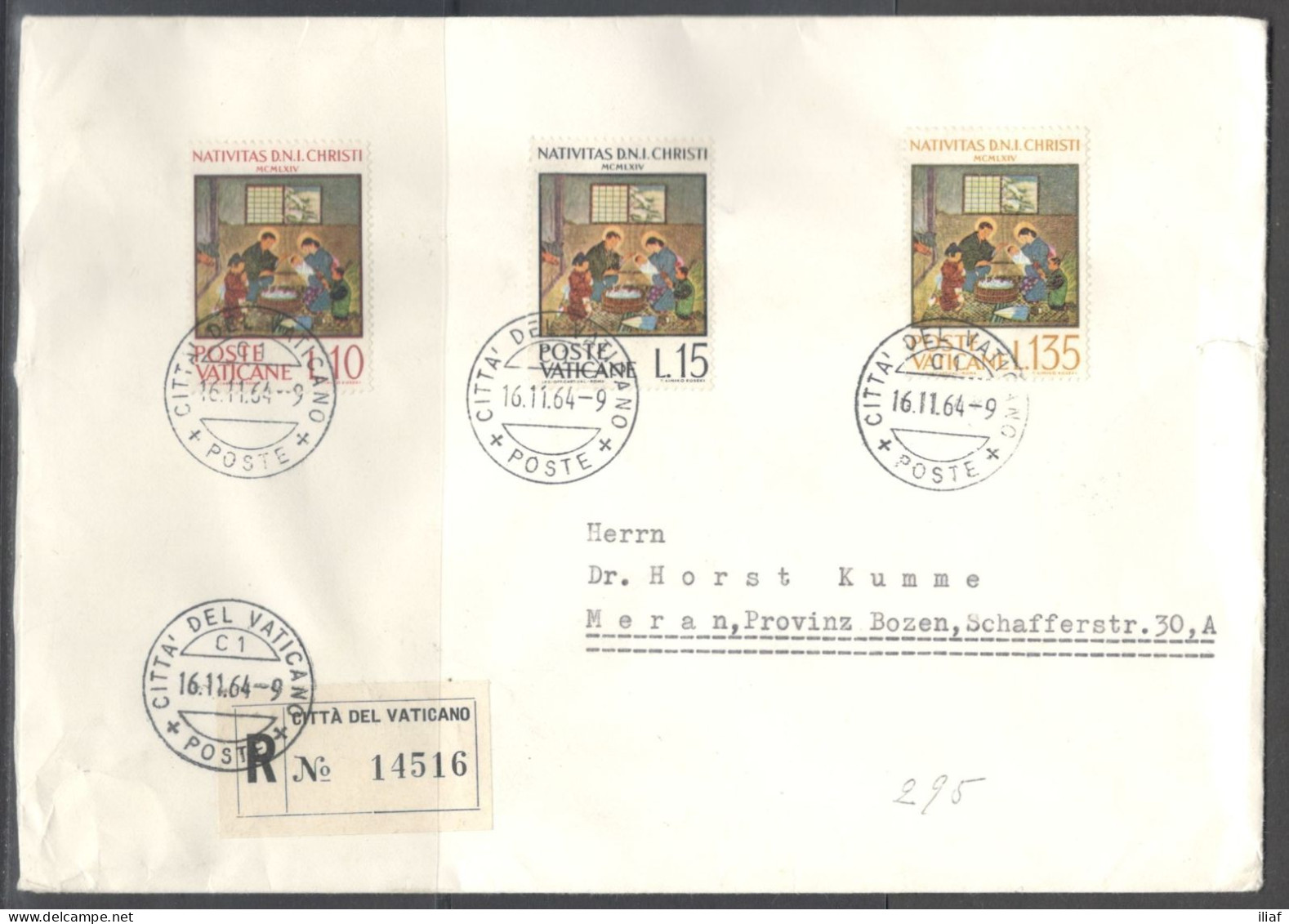 Vatican. Stamps Sc. 397-399 On Registered Letter, Sent From Vatican On 26.05.1983 To Paris, France - Cartas & Documentos