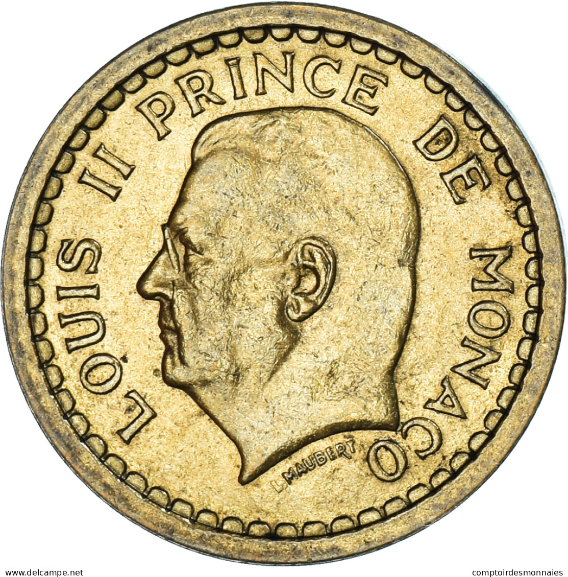 Monnaie, Monaco, Franc, Undated (1943), Poissy, TTB+, Cupro-Aluminium - 1922-1949 Luigi II