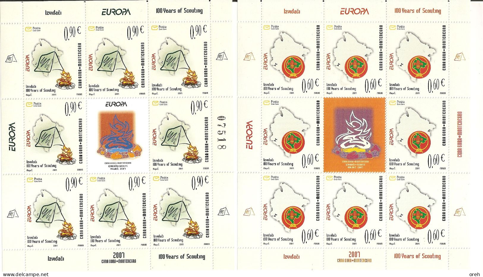 Montenegro 2007,EUROPA CEPT,SCOUTING,MNH - 2007