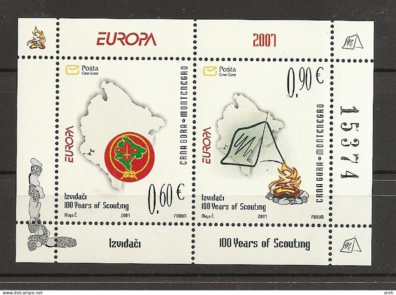 Montenegro 2007,europa Cept,BLOCK ,, ,mnh - 2007