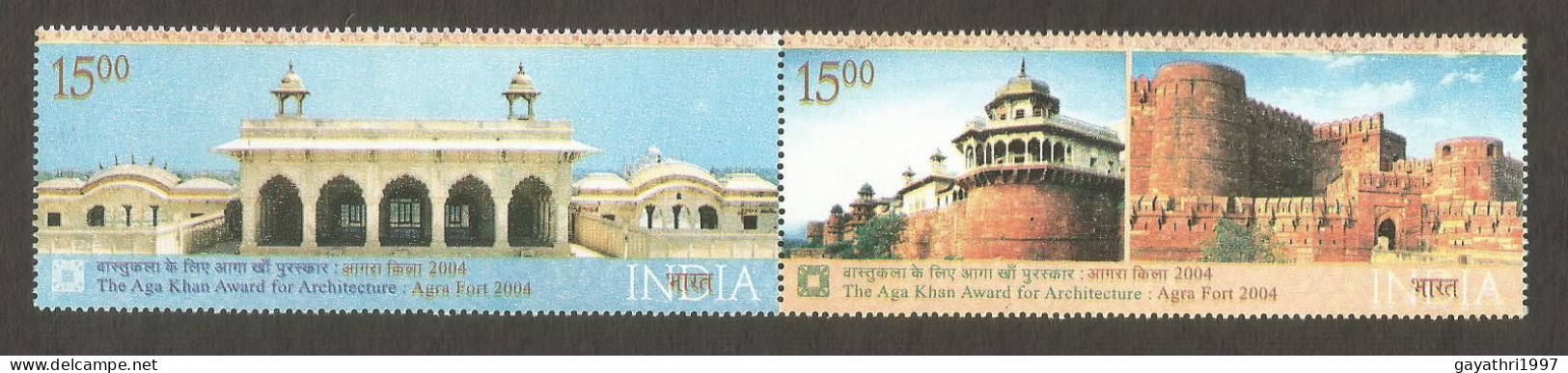 India 2004 Agra Fort Se-tenant Mint MNH Good Condition (PST - 86) - Unused Stamps