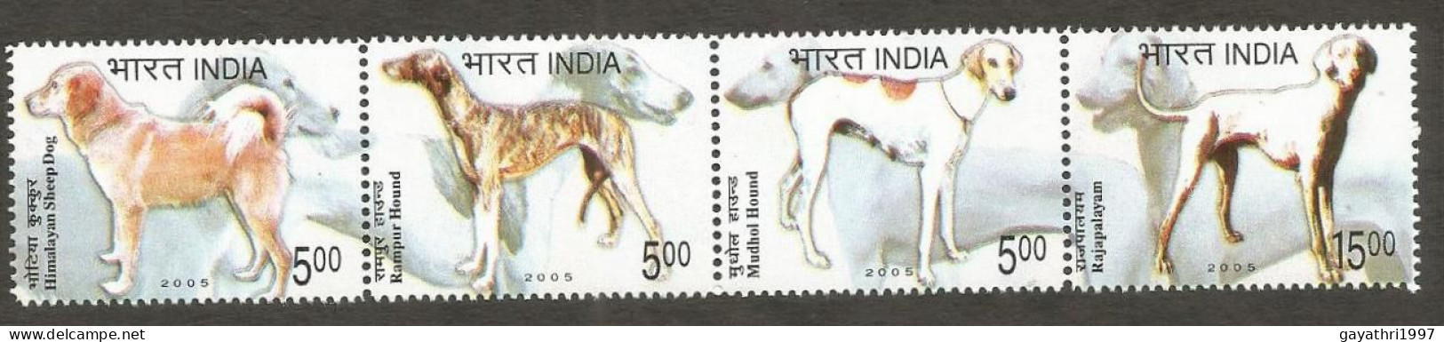 India 2005 Breeds Of Dogs Se-tenant Mint MNH Good Condition (PST - 87) - Unused Stamps