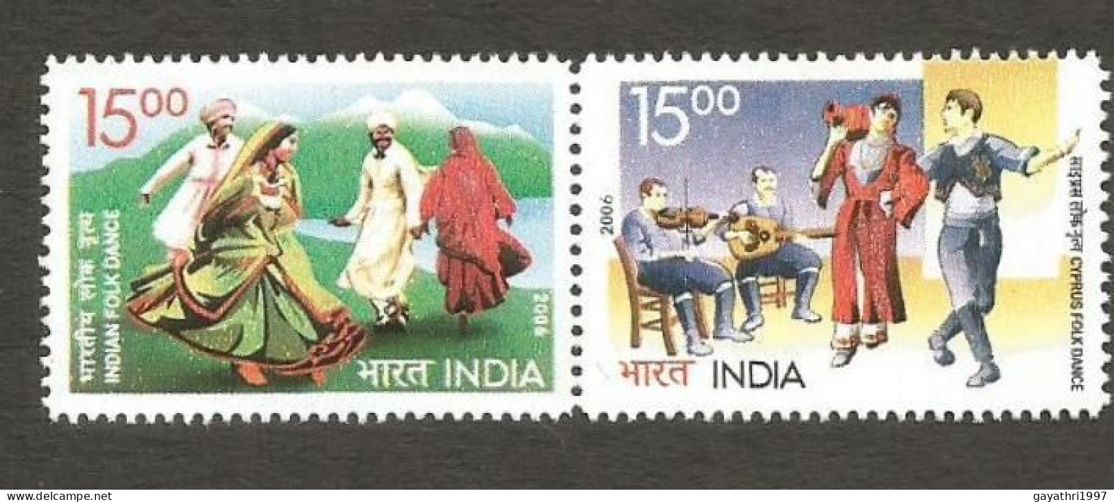 India 2006 Indo - Cyprus Se-tenant Mint MNH Good Condition (PST - 94) - Unused Stamps