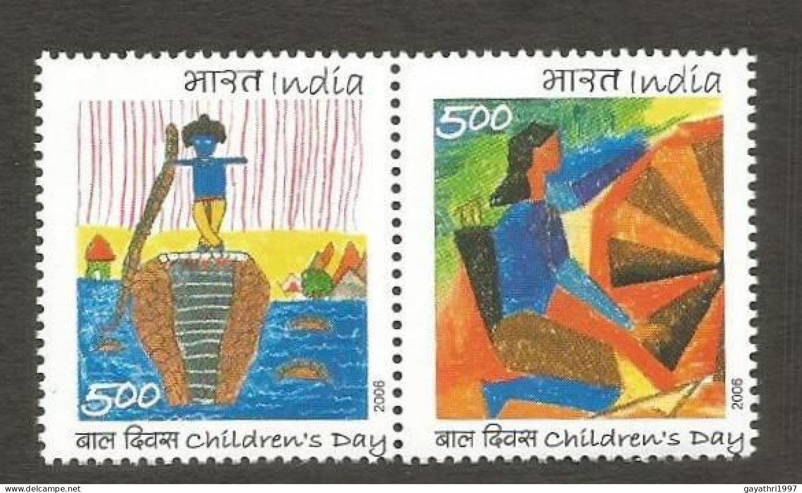 India 2006 Children's Day Se-tenant Mint MNH Good Condition (PST - 98) - Unused Stamps