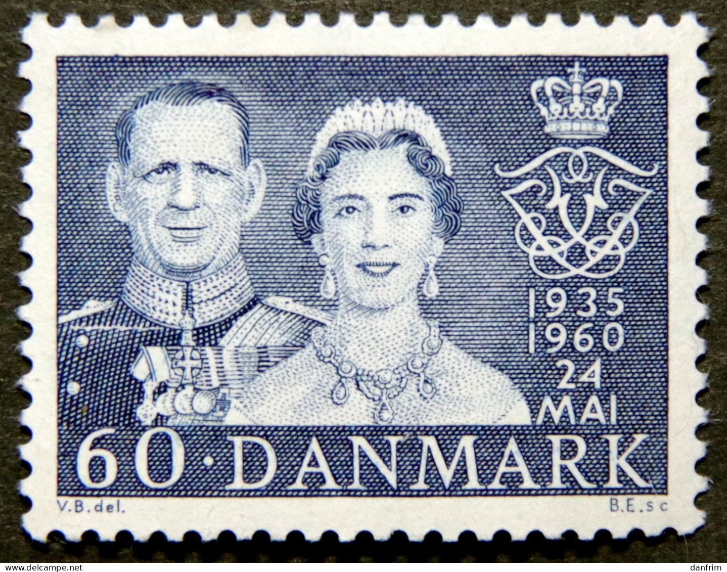 Denmark 1960 Royal Silver Wedding MiNr.382  MNH (**)  (lot B 2309) - Nuevos