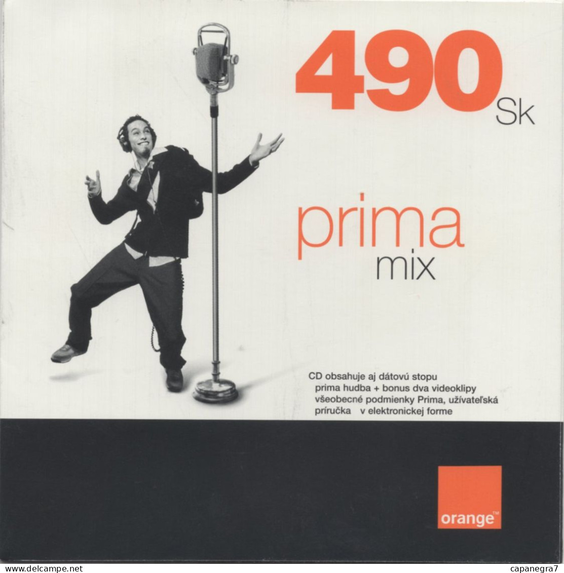 Prima Selection, Prima Mix 490 Sk, Polycarbonate Plastic CD, GSM Refill, Orange Slovakia, Validity 30.06.2004, Slovakia - Slovaquie