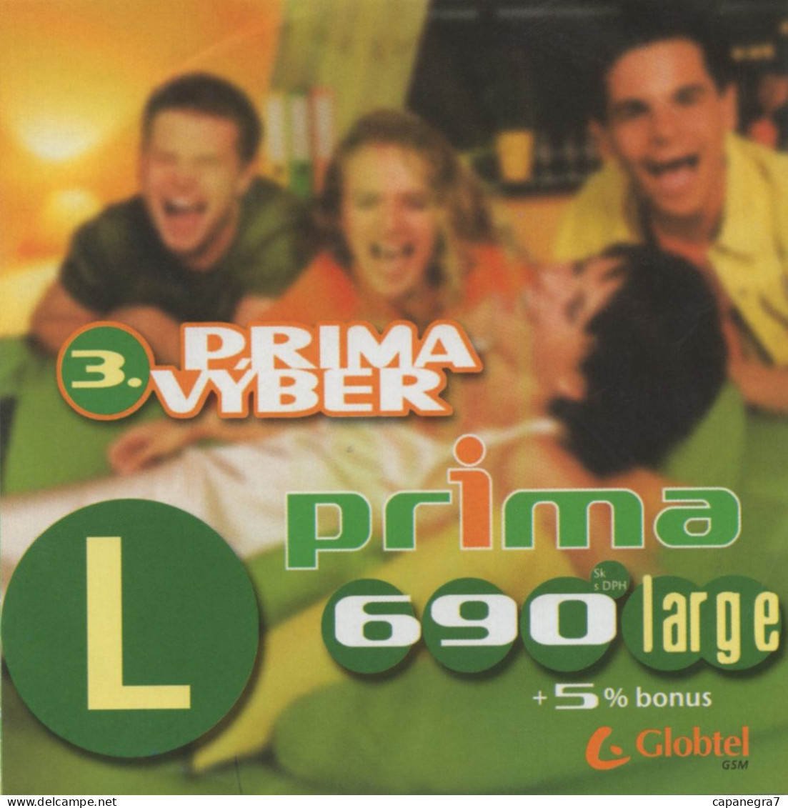 Prima Selection 3., Prima Large L 690+5% Bonus, Polycarbonate Plastic CD, GSM Refill, Globtel Slovakia, Slovakia - Slowakei