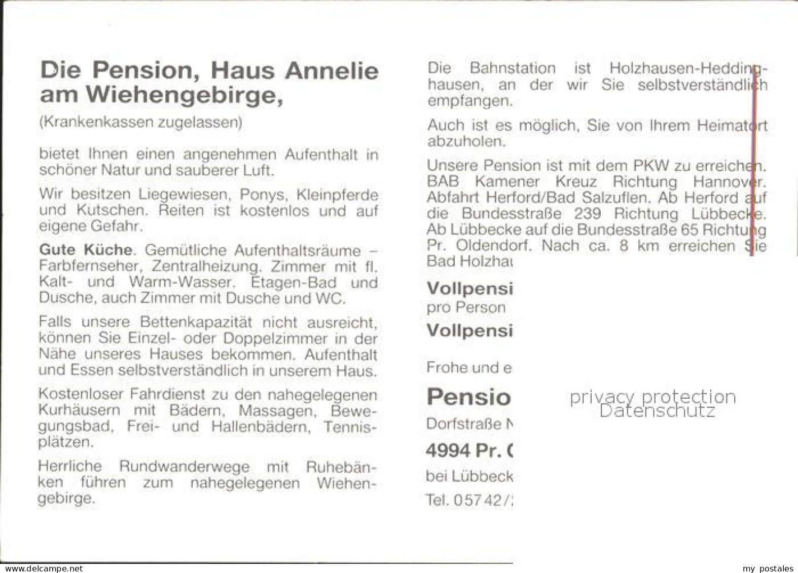 71983817 Bad Holzhausen Luebbecke Pension Haus Annelie Am Wiehengebirge Swimming - Getmold
