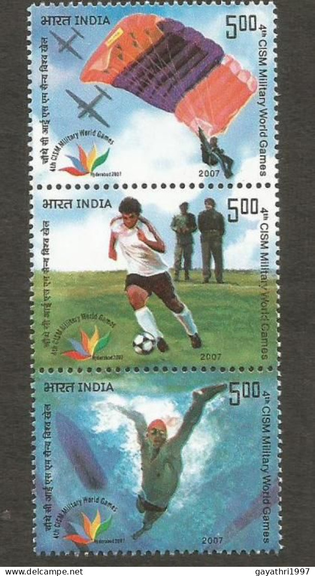 India 2007 Military World Games Se-tenant Mint MNH Good Condition (PST - 109) - Unused Stamps