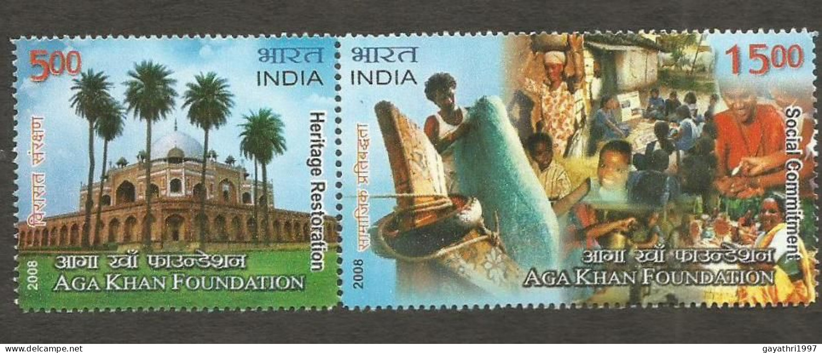 India 2008 Aga Khan Foundation Se-tenant Mint MNH Good Condition (PST - 113) - Unused Stamps