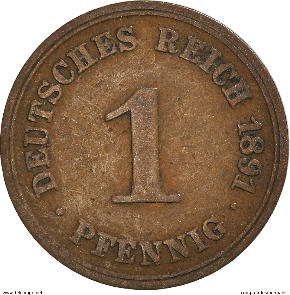 Monnaie, Empire Allemand, Pfennig, 1891 - 1 Pfennig