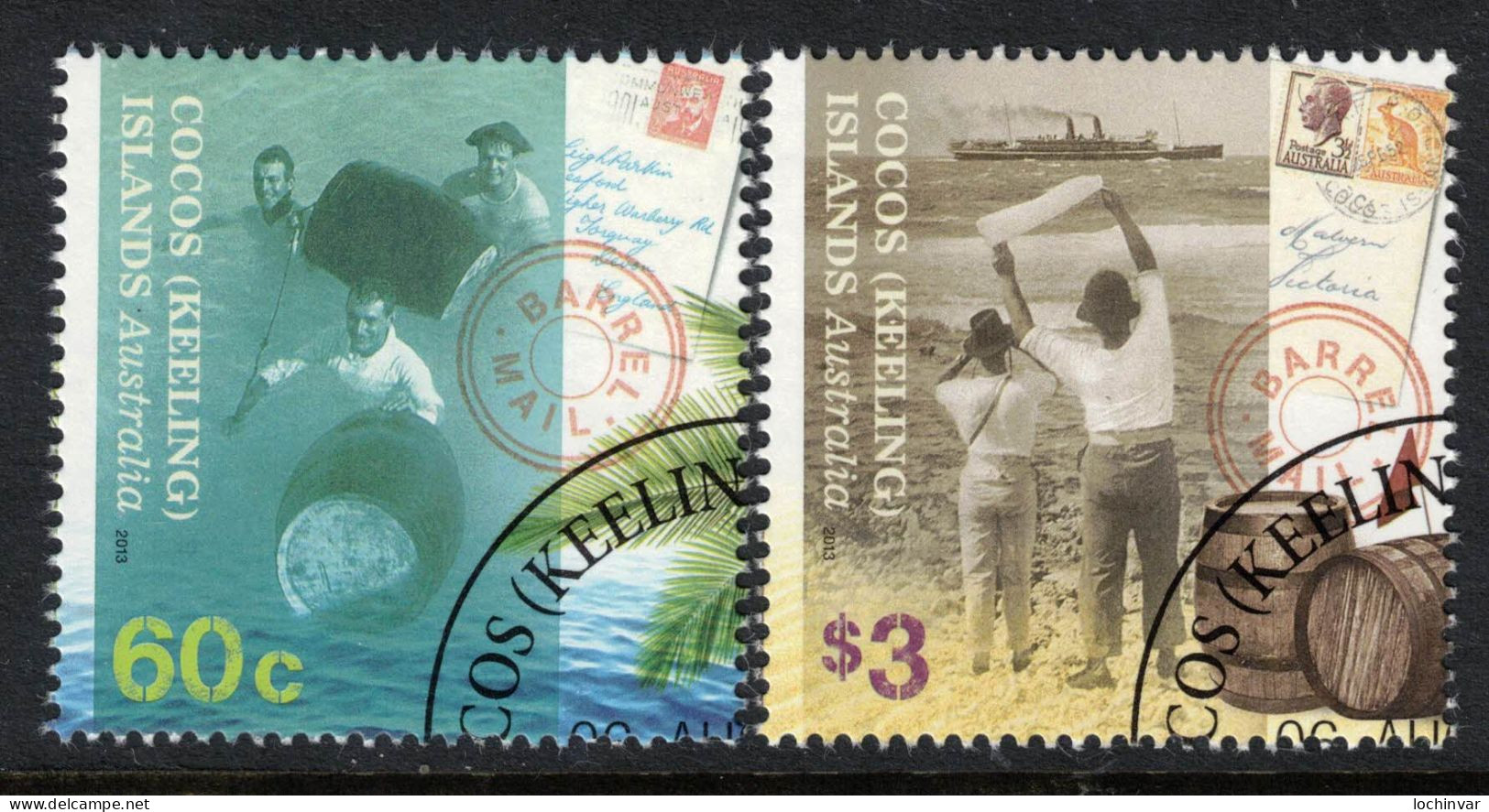 COCOS Is, 2013 BARREL MAIL 2 CTO - Cocos (Keeling) Islands