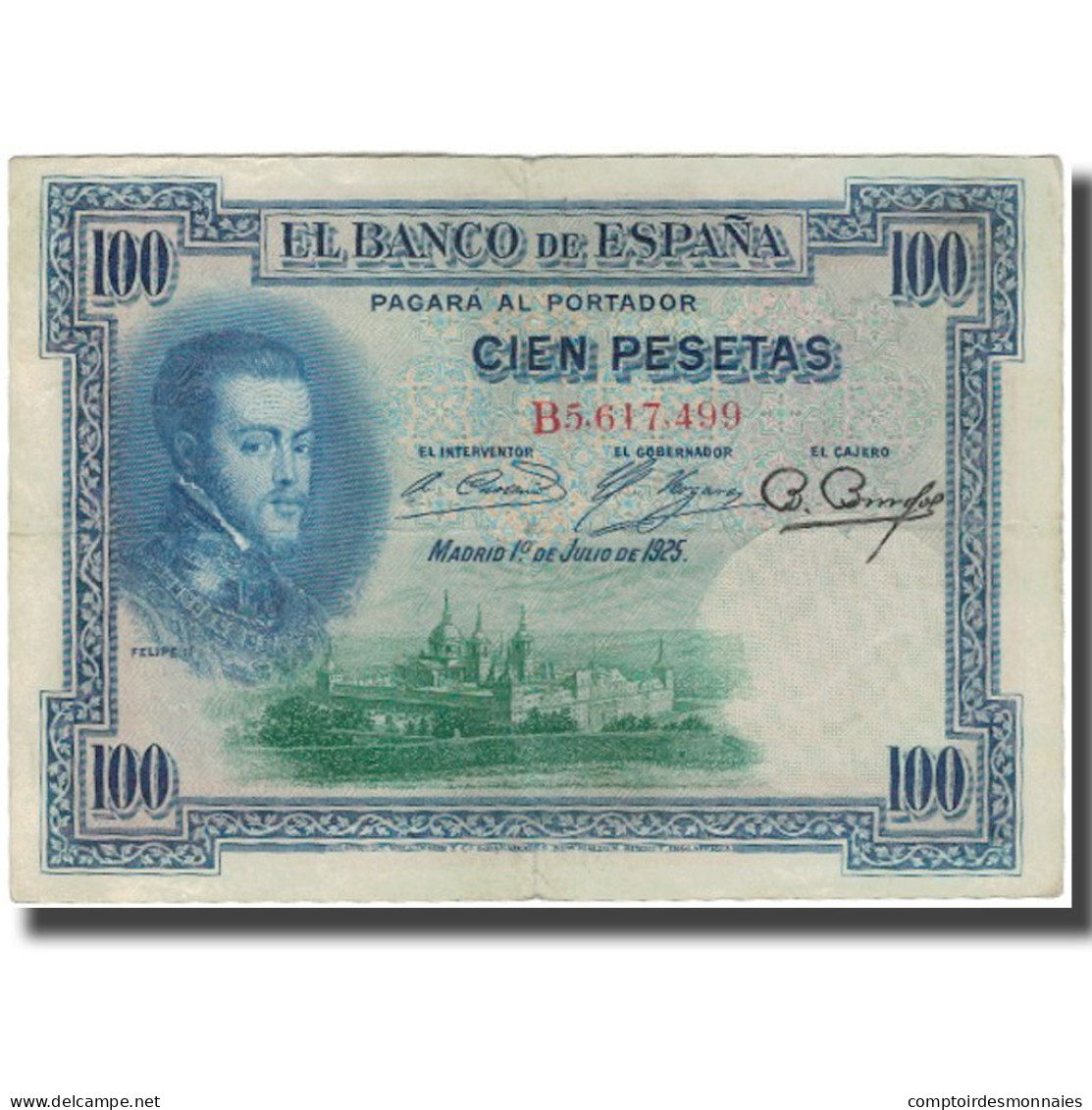 Billet, Espagne, 100 Pesetas, 1925-07-01, KM:69a, TB - 100 Pesetas