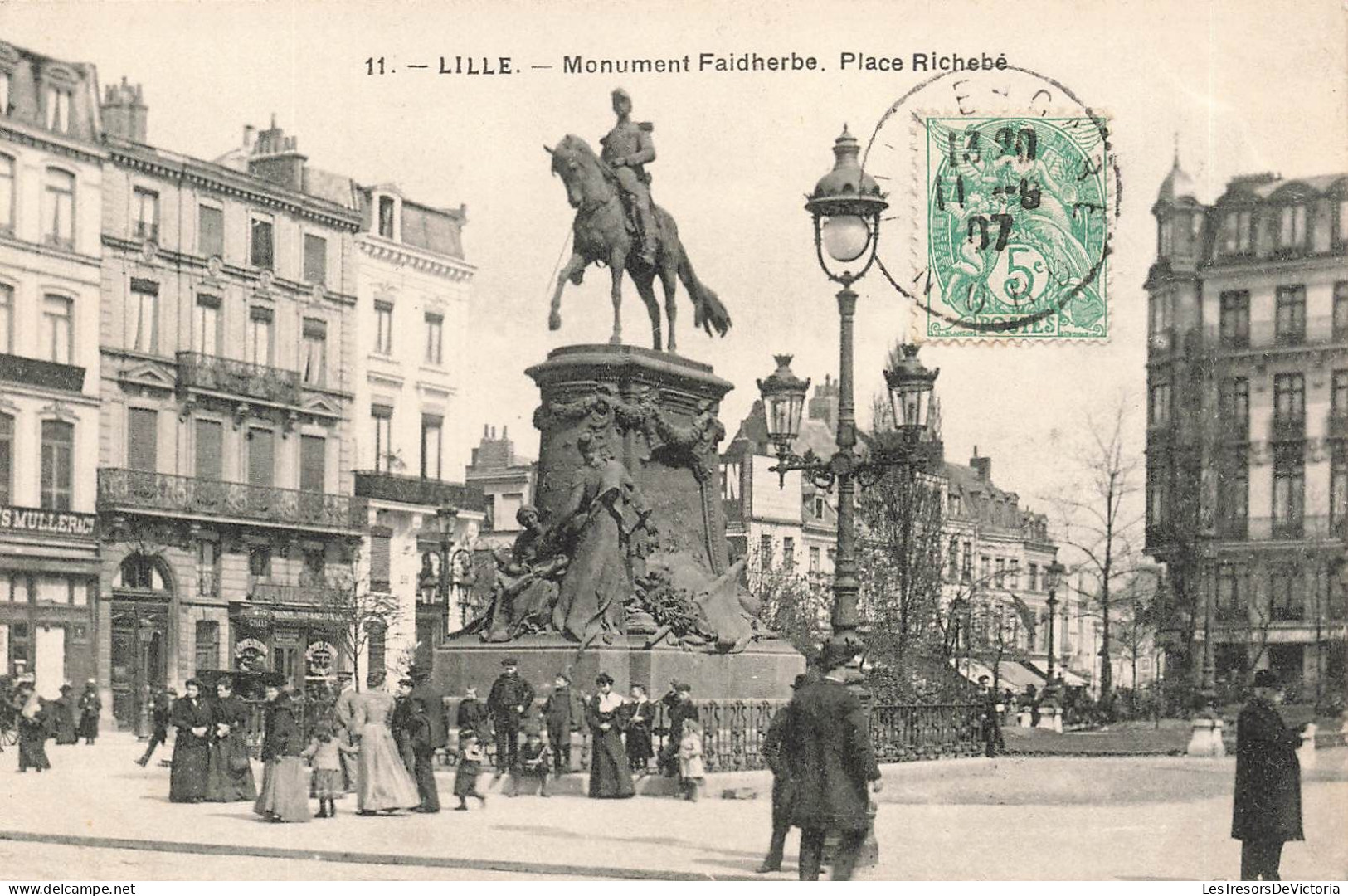 FRANCE - Lille - Monument Faidherbe - Place Richebé - Animé - Carte Postale Ancienne - Lille