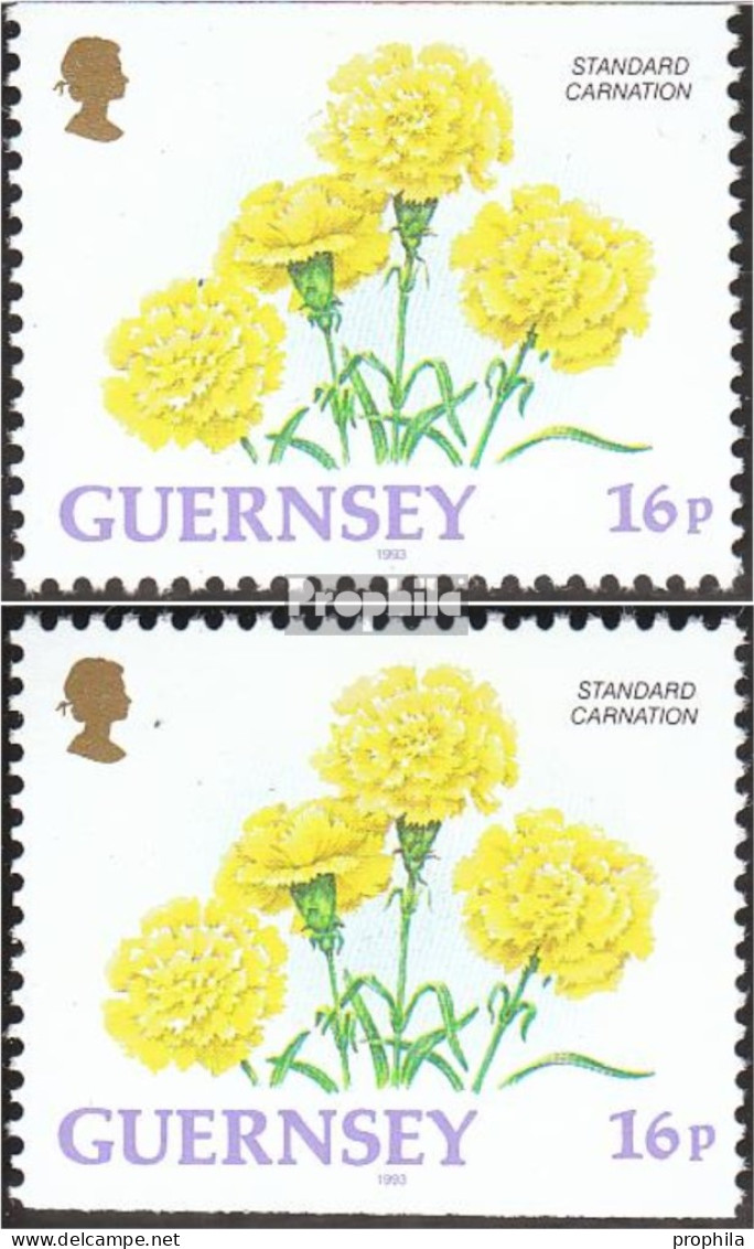 GB - Guernsey 561Do II,561Du II Postfrisch 1993 Blumen - Guernesey