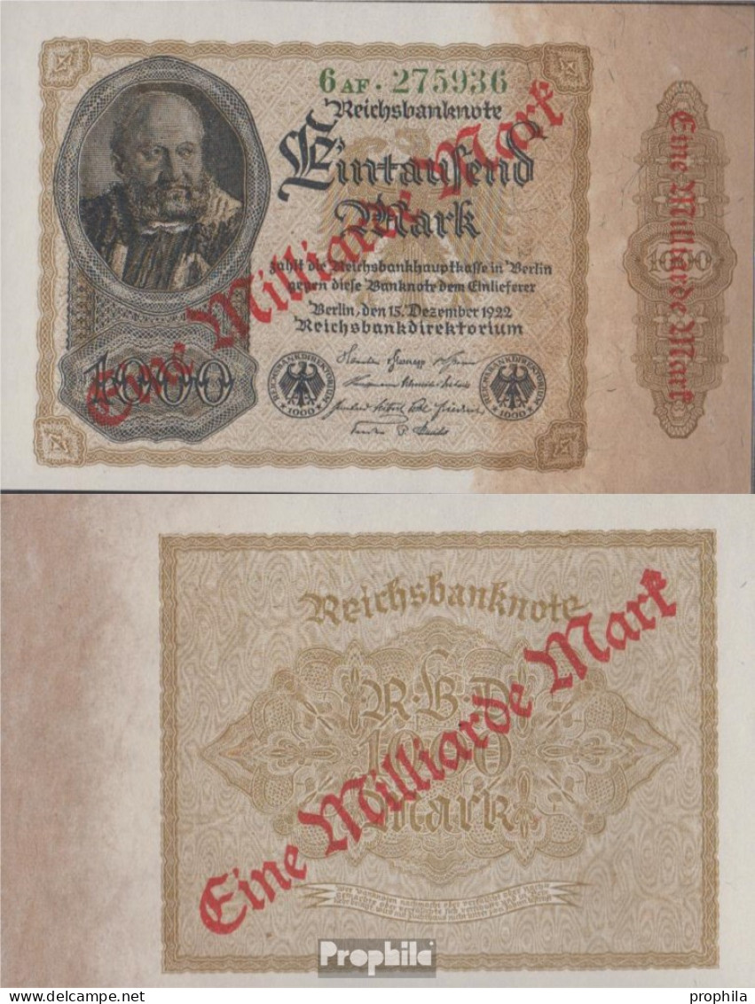 Deutsches Reich Rosenbg: 110b, Privatfirmendruck Grüne Kontrollnummer, Grünes FZ Gebraucht (III) 1923 1 Milliarde Auf - 1 Mrd. Mark