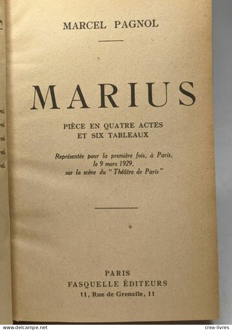César + Marius + Fanny - Autores Franceses