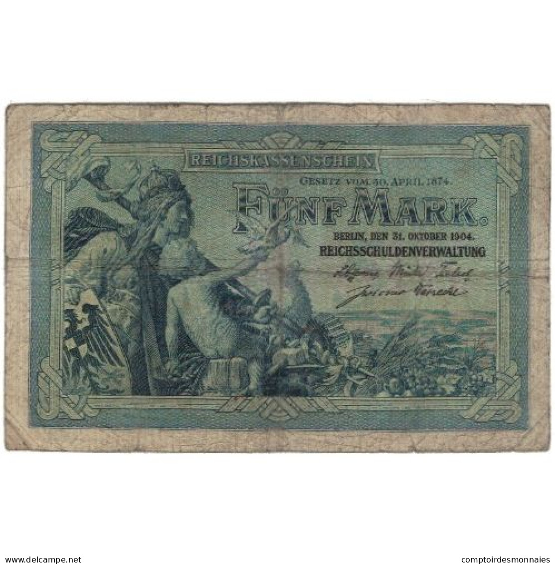 Billet, Allemagne, 5 Mark, 1904, 1904-10-31, KM:8b, B - 5 Mark