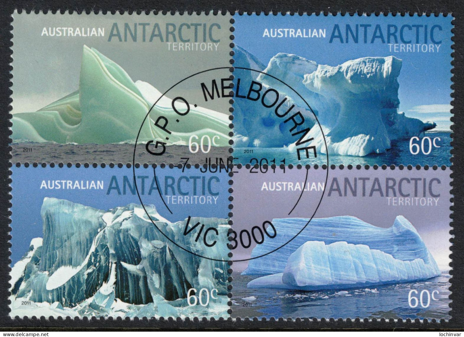 AAT, 2011 ICEBERGS BLOCK 4 CTO - Used Stamps