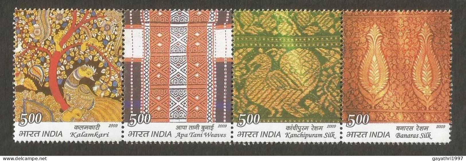 India 2009 Indian Textiles Se-tenant Mint MNH Good Condition (PST - 137) - Unused Stamps