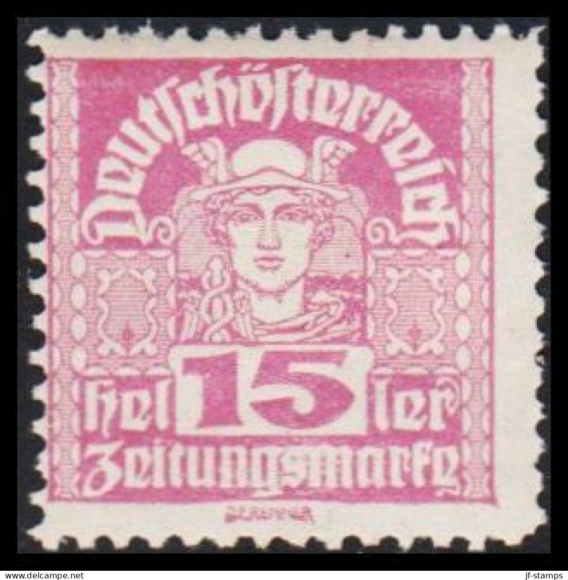 1920-1921. ÖSTERREICH. Zeitungsmarke, 15 Heller PRIVATE Perforated Hinged. (Michel 301) - JF541485 - Ungebraucht