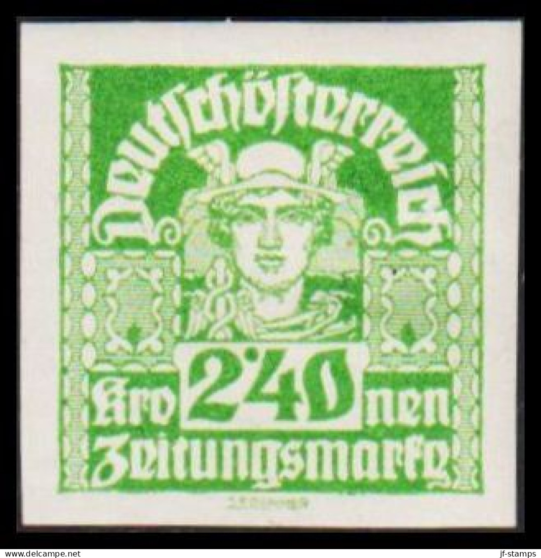 1920-1921. ÖSTERREICH. Zeitungsmarke, 2,40 Kronen Imperforated Hinged. (Michel 310) - JF541495 - Ungebraucht