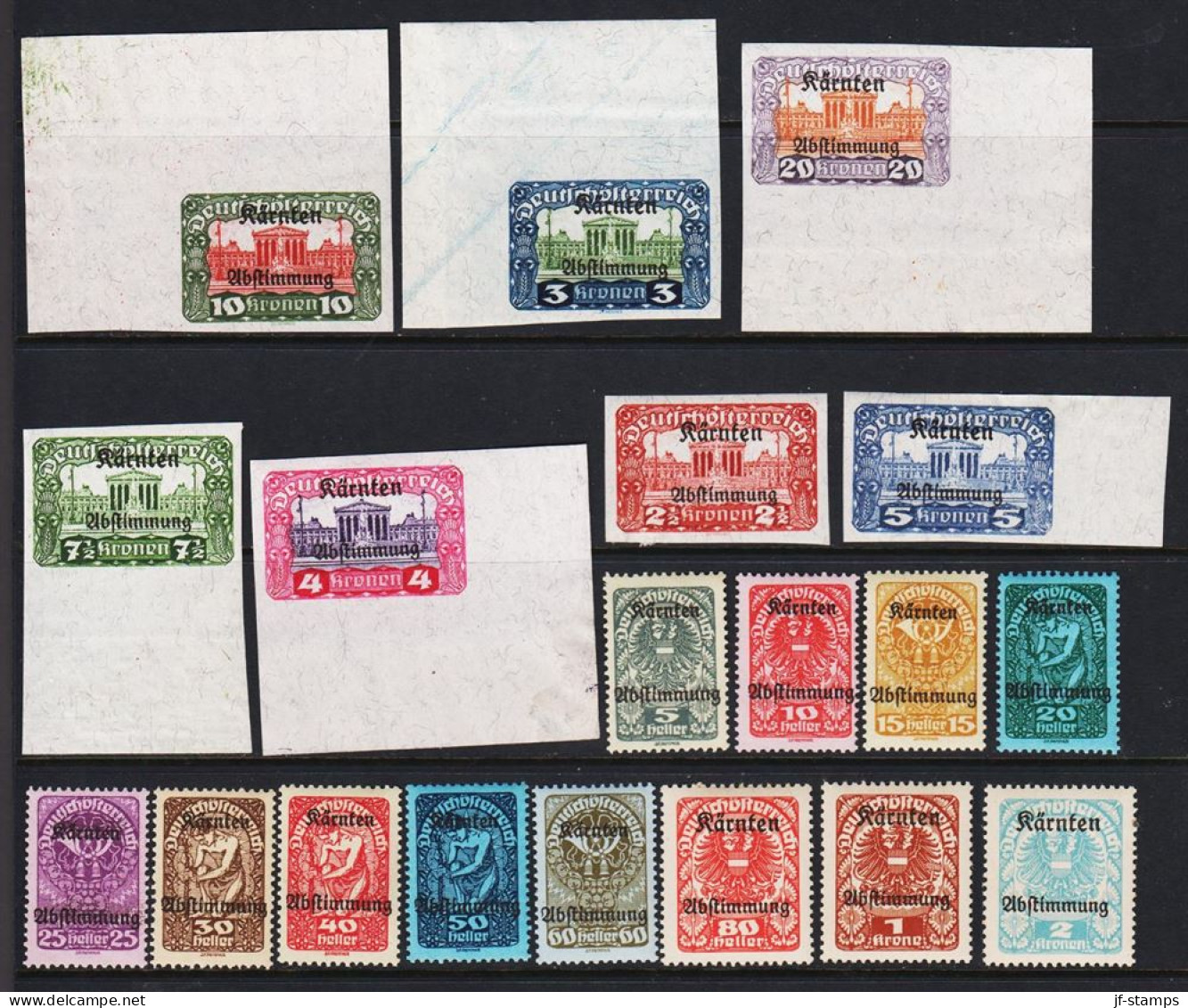 1920. ÖSTERREICH. Kärnten Abstimmung Overprint In Complete Set With 19 Stamps Never Hinge... (Michel 321-339) - JF541506 - Ungebraucht