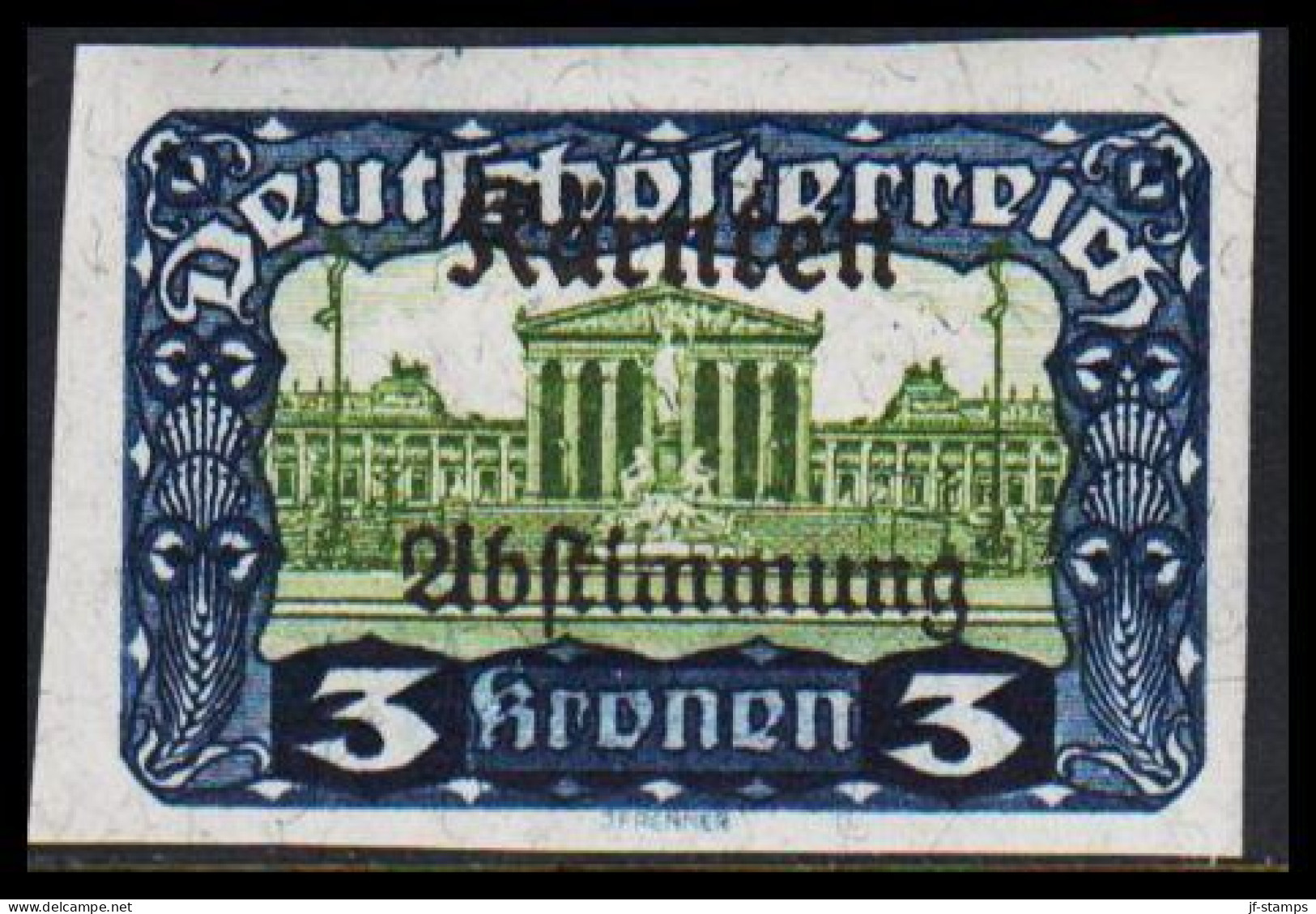 1920. ÖSTERREICH. Kärnten Abstimmung Overprint On 3 Kronen, Hinged. (Michel 334) - JF541507 - Ungebraucht