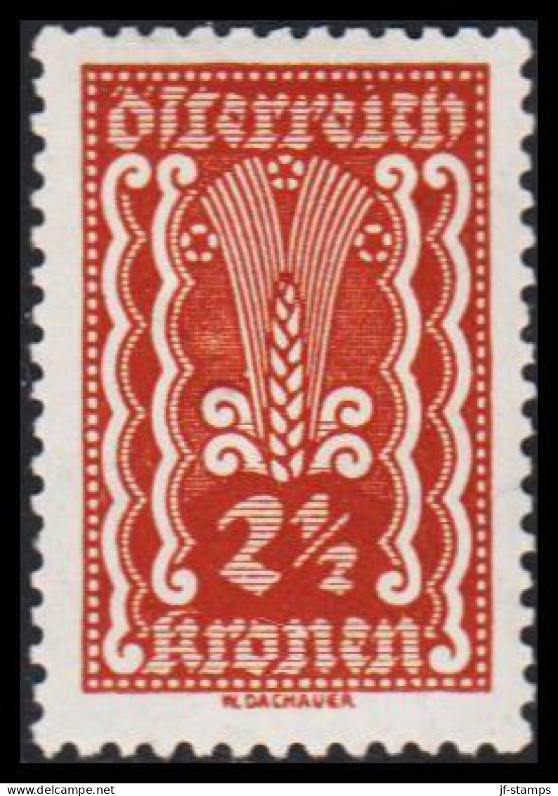 1922. ÖSTERREICH. 2½ Krone Hinged. (Michel 363) - JF541513 - Ungebraucht