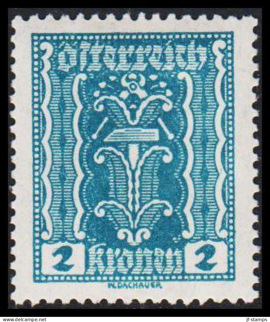 1922. ÖSTERREICH. 2 Kronen Hinged. (Michel 362) - JF541518 - Ungebraucht