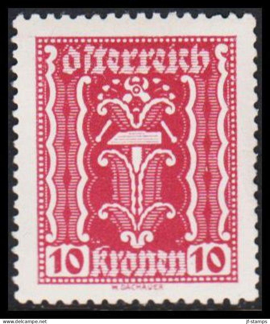 1922. ÖSTERREICH. 10 Kronen Never Hinged. (Michel 367) - JF541521 - Ungebraucht