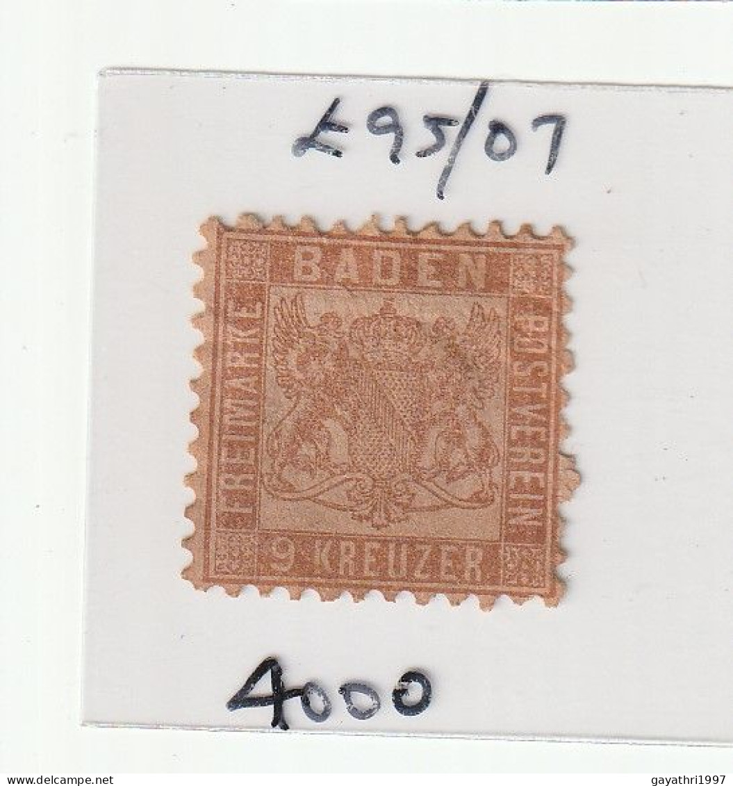 Germany Baden Mint Stamp Hinged (sh46) - Mint