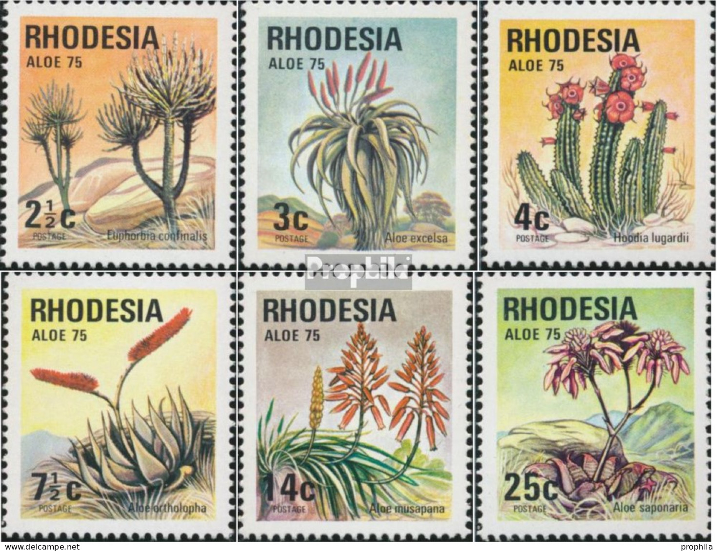 Rhodesien 160-165 (kompl.Ausg.) Postfrisch 1975 Wüstenpflanzen - Rhodésie (1964-1980)