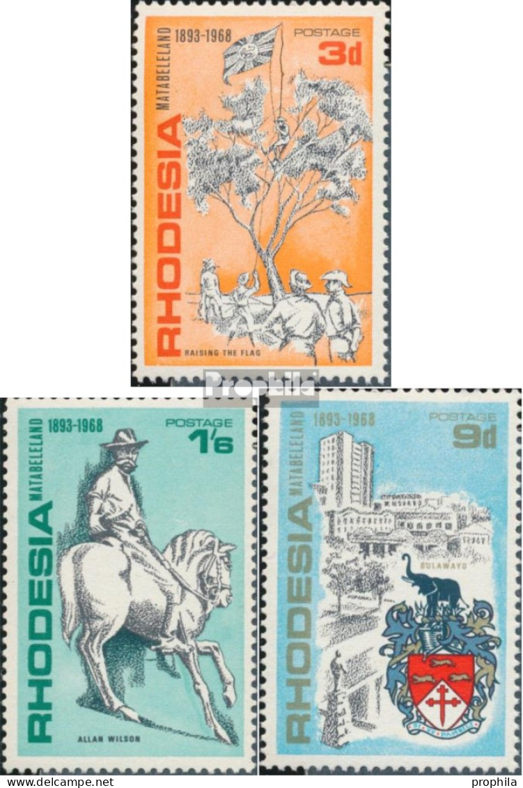 Rhodesien 75-77 (kompl.Ausg.) Postfrisch 1968 Besetzung - Rhodésie (1964-1980)
