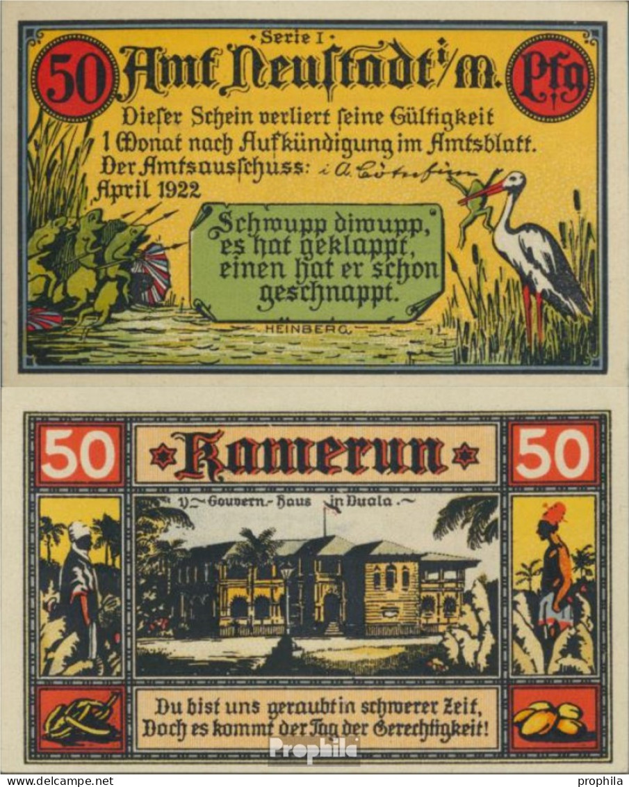 Neustadt Notgeld: 961.1 Bild 1 Kamerun Gebraucht (III) 1922 50 Pfennig Neustadt Amt - Otros & Sin Clasificación