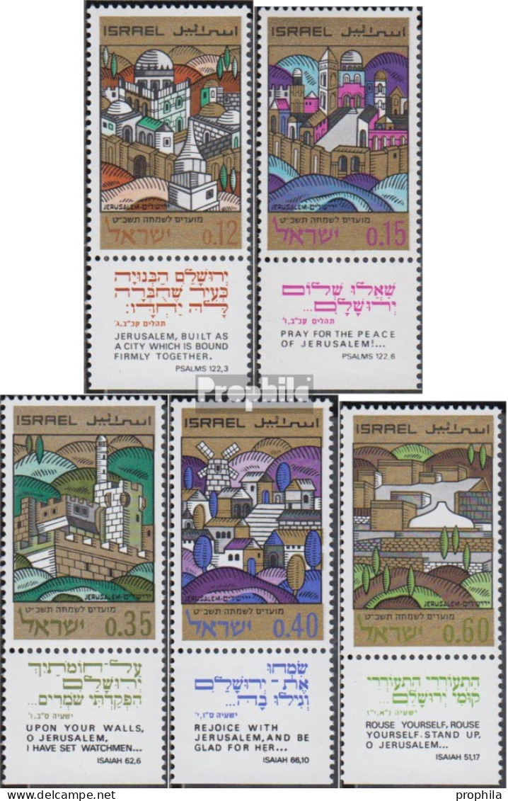 Israel 425-429 Mit Tab (kompl.Ausg.) Postfrisch 1968 Jerusalem - Ungebraucht (ohne Tabs)
