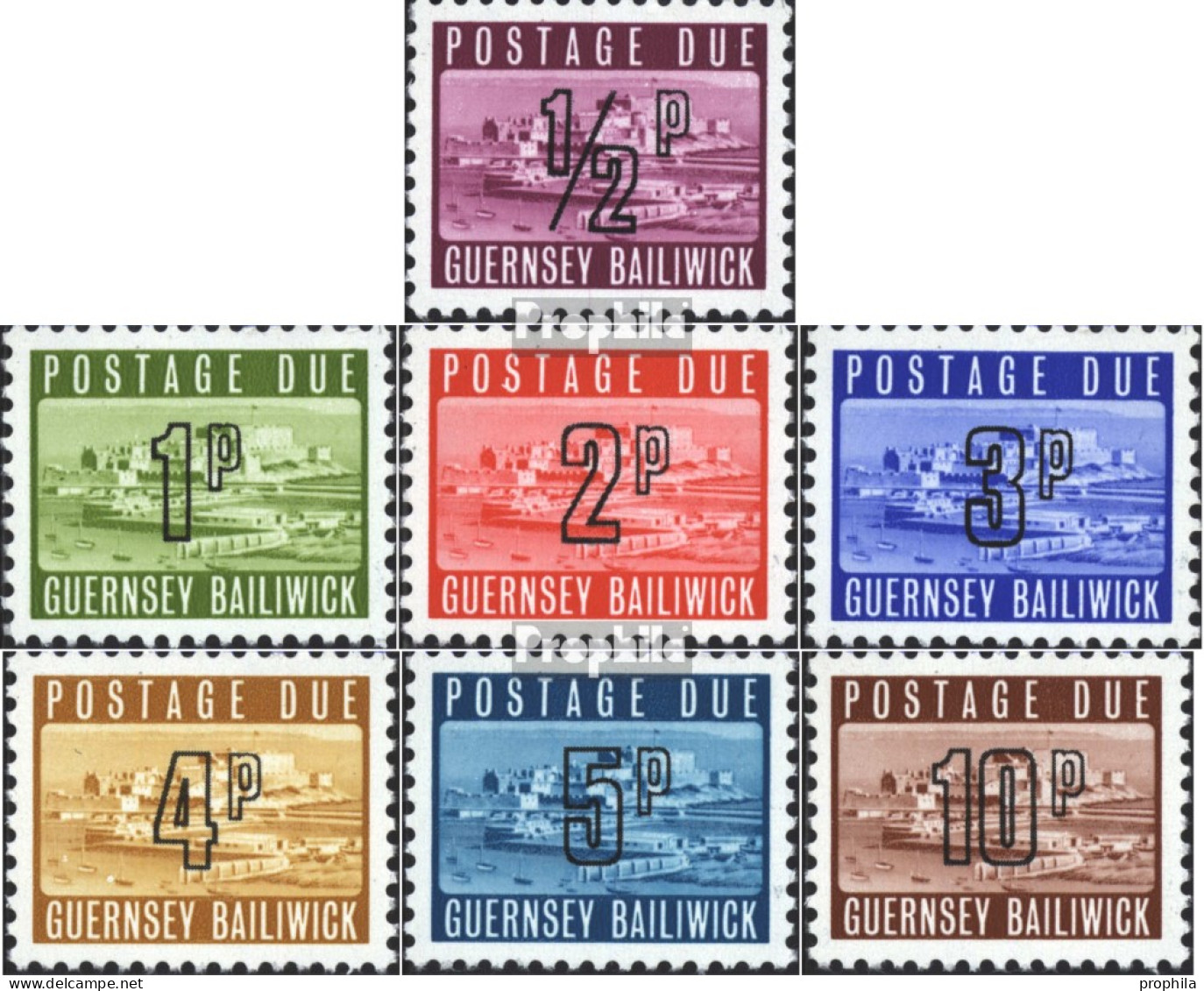 GB - Guernsey P8-P14 (kompl.Ausg.) Postfrisch 1971 Portomarken - Guernesey
