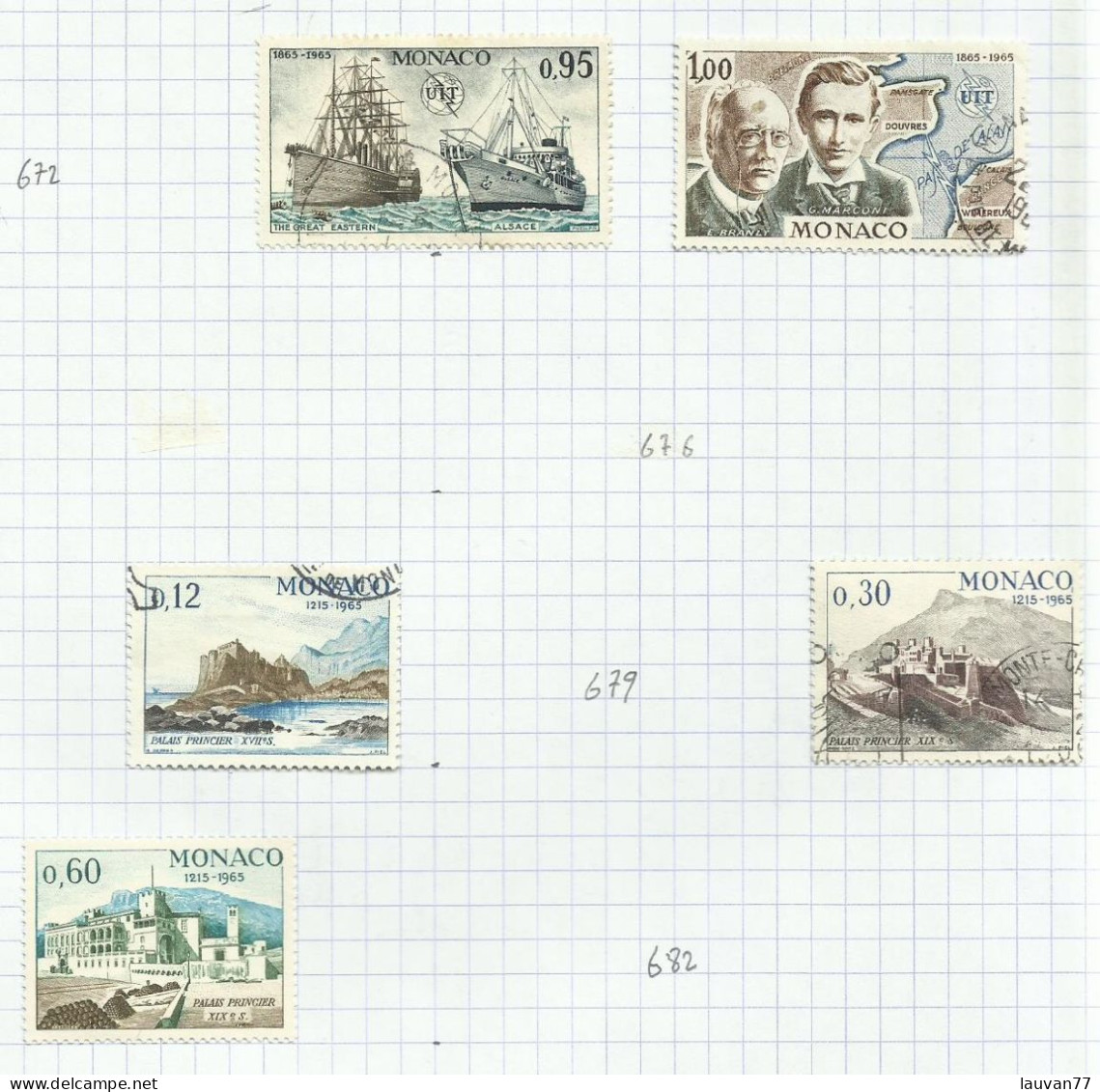 Monaco N°673, 674, 678, 680, 681 Cote 5.25€ - Used Stamps