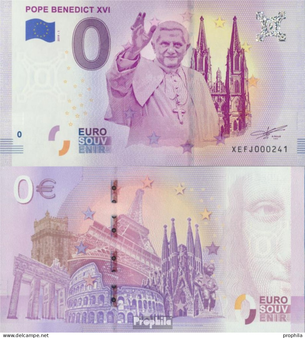 Vatikanstadt Souvenirschein Papst Benedikt XVI. Bankfrisch 2019 0 Euro Papst Benedikt XVI. - Vaticano