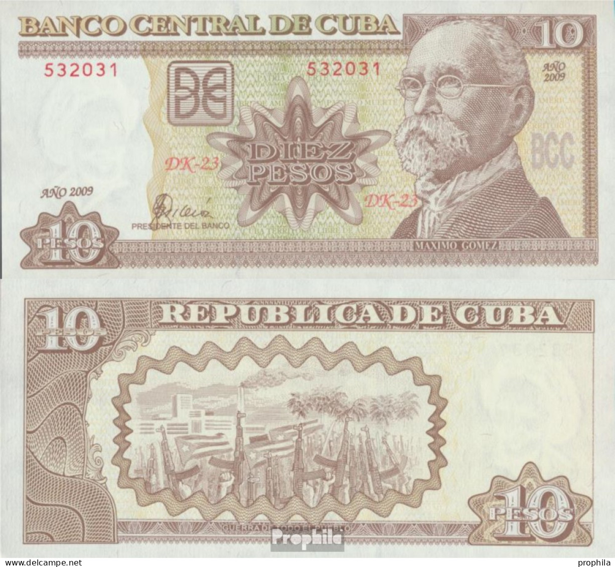 Kuba Pick-Nr: 117k Bankfrisch 2009 10 Pesos - Cuba