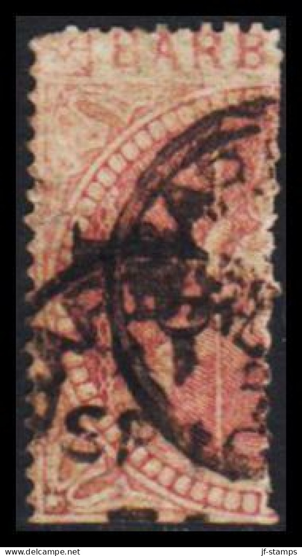 1878. BARBADOS. Sitting Britannia 1 D Surcharge On 5 SHILLINGS. Fine Ex. Of This Rare Surcharg... (MICHEL 31) - JF541579 - Barbados (...-1966)