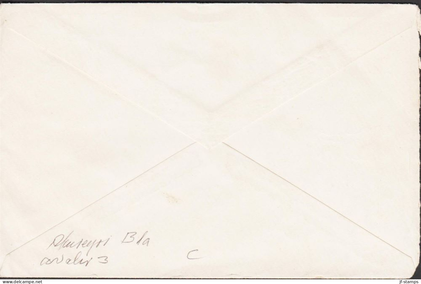 1931. ISLAND.  Gullfoss. 5 Aur Grey PERFORATION FOR SLOTMACHINES 4 Stamps On Small Cover (Sen... (Michel 150) - JF541595 - Covers & Documents