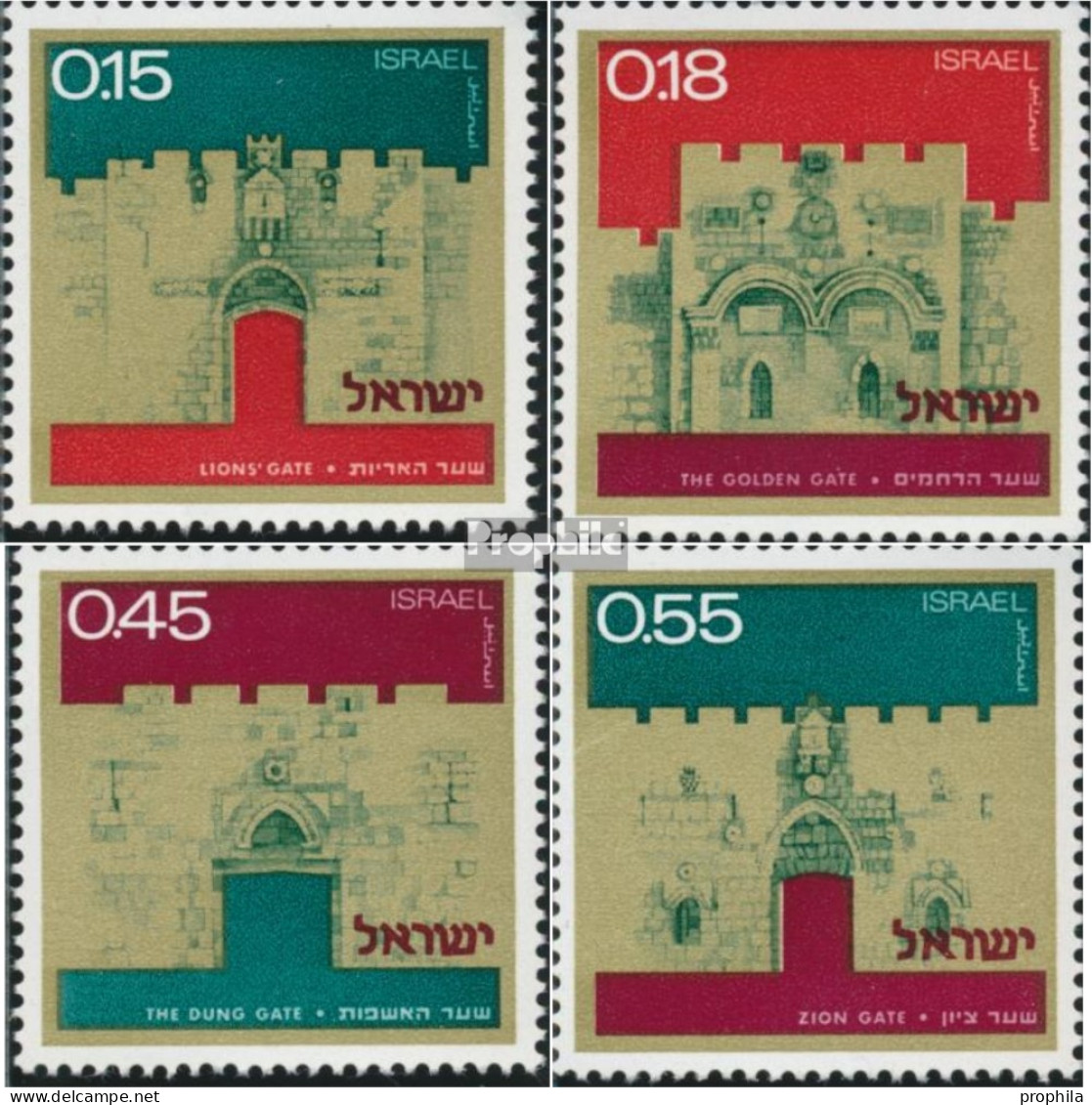 Israel 556-559 (kompl.Ausg.) Postfrisch 1972 Stadttore Von Jerusalem - Unused Stamps (without Tabs)