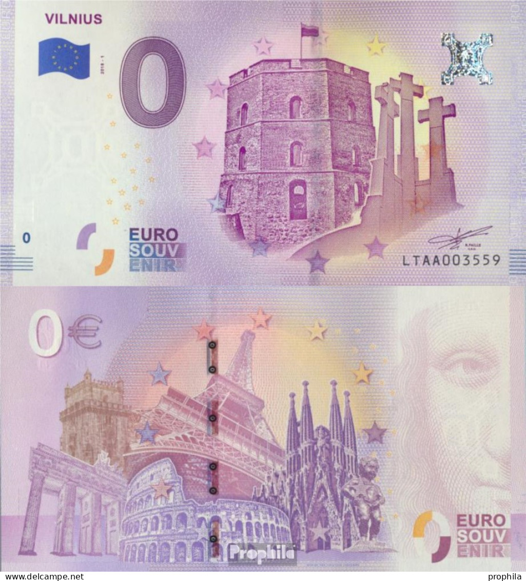 Litauen Souvenirschein Stadt Vilnius In Litauen Bankfrisch 2018 0 Euro Stadt Vilnius In Litauen - Litouwen