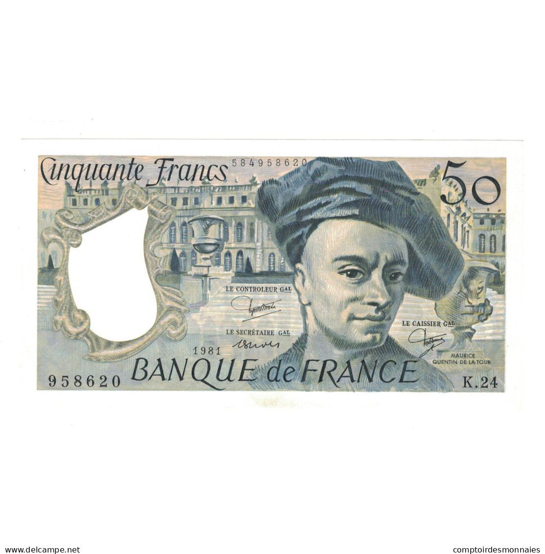 France, 50 Francs, Quentin De La Tour, 1981, K.24, SPL, Fayette:67.7, KM:152b - 50 F 1976-1992 ''Quentin De La Tour''